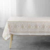 NAPPE RECTANGLE 150X240CM IMPRIME SHERINE BLANC