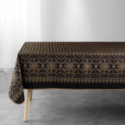 NAPPE RECTANGLE 150X240CM IMPRIME SHERINE NOIR