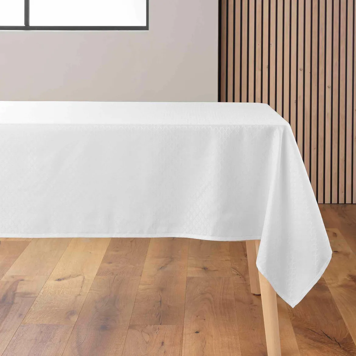 NAPPE RECTANGLE 140X240CM JACQUARD ARTEA BLANC