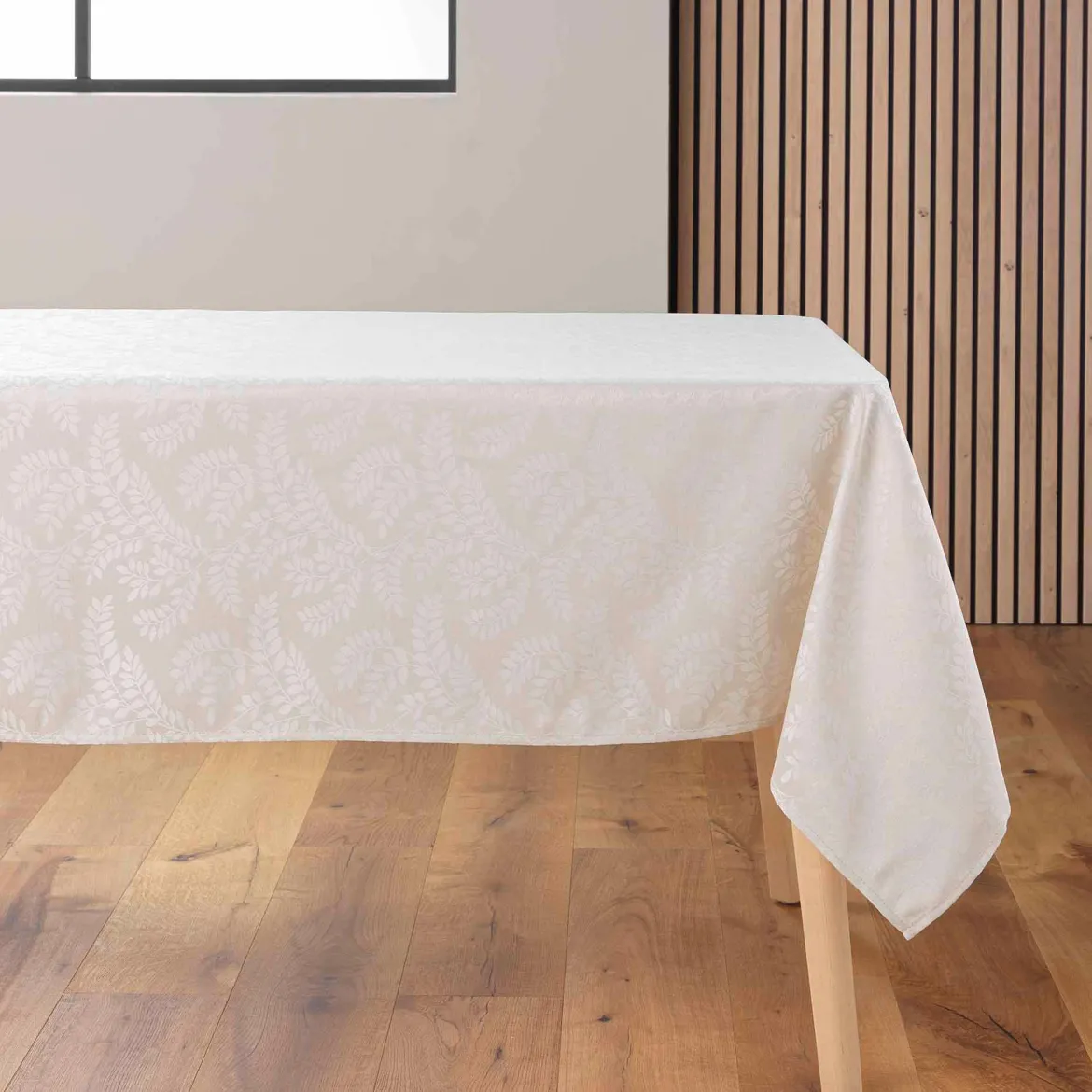 NAPPE RECTANGLE 140X240CM JACQUARD DORIANE NATUREL