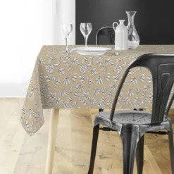 NAPPE RECTANGLE 140X240CM MICRO IMPRIMEE MINDY NATUREL