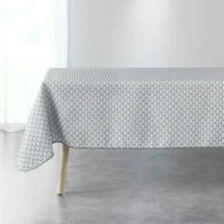 NAPPE RECTANGLE 150X240 CM POLYESTER IMPRIME ARTCHIC BLANC