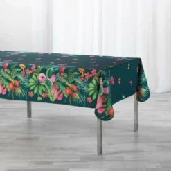 NAPPE RECTANGLE 150X240 CM POLYESTER IMP TROPICAL BLEU
