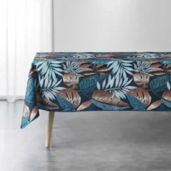 NAPPE RECTANGLE 150X240 CM POLYESTER IMPRIME ALIANOR BLEU