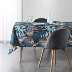 NAPPE RECTANGLE 150X240 CM POLYESTER IMPRIME ALIANOR BLEU