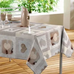 NAPPE RECTANGLE 140X240CM PVC IMPRIME COSY COEUR