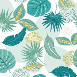 NAPPE RECTANGLE 140X240CM PVC TEXTILIA PLANTANIA BLEU