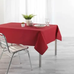 NAPPE RECTANGLE 140X250 CM UNI ENDUIT NEWTON CARMIN