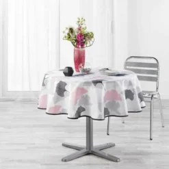 NAPPE RONDE 180CM COQUETTERIE ROSE
