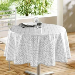 NAPPE RONDE 160CM PVC IMP ABACA