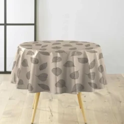 NAPPE RONDE 0 160CM PVC TEXTILIA FEUILLYS LIN