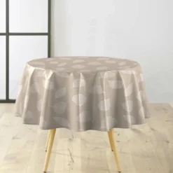 NAPPE RONDE 0 160CM PVC TEXTILIA FEUILLYS BLANC