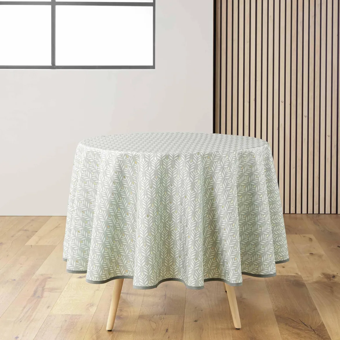 NAPPE RONDE D.180CM IMPRIME METALLISE PIANA SAUGE