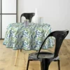 NAPPE RONDE D.160CM IMPRIME NELIDA BLANC