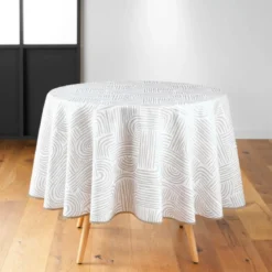 NAPPE RONDE D.180CM IMPRIME PANDORE NATUREL