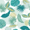 NAPPE RONDE D.160CM PVC TEXTILIA PLANTANIA BLEU
