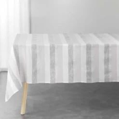 NAPPE 140X240CM COTON METALLISE ELDORA NATUREL ARGENT
