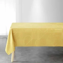 NAPPE 150X240CM METALLISE LINEOR JAUNE OR