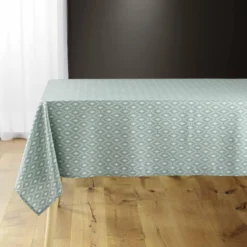 NAPPE 140X240CM MICROFIBRE IMPRIMEE GEOLINE MENTHE