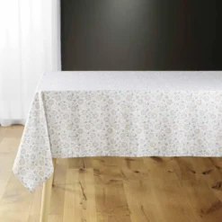 NAPPE 140X240CM MICROFIBRE IMPRIMEE FLORELLE TAUPE