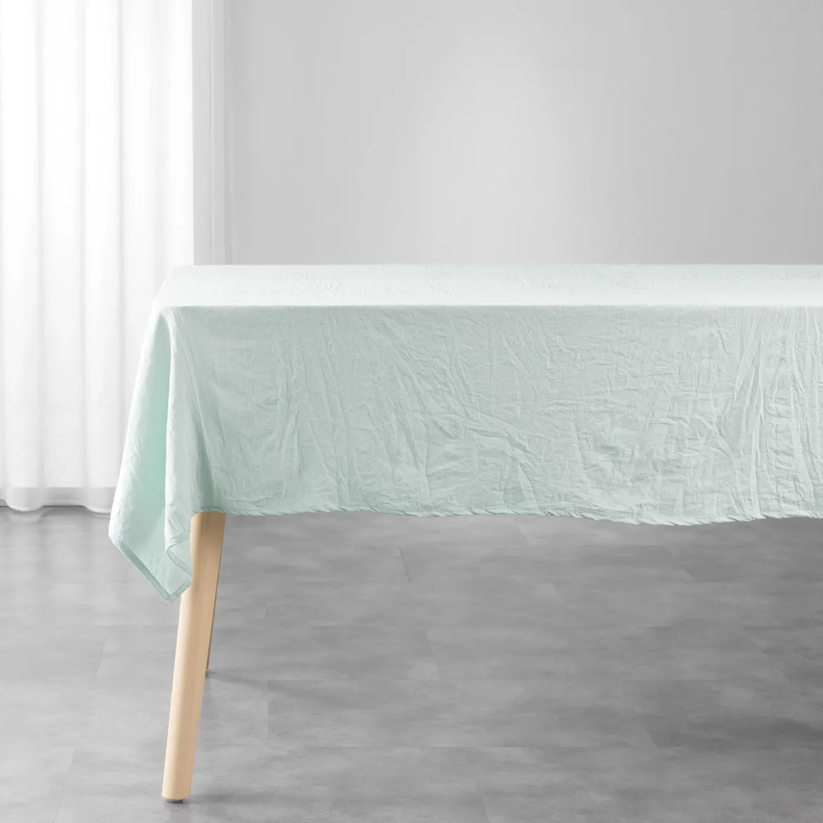 NAPPE 140X240CM MICROFIBRE UNIE LAVEE SUZY MENTHE