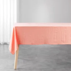 NAPPE 140X240CM MICROFIBRE UNIE LAVEE SUZY CORAIL