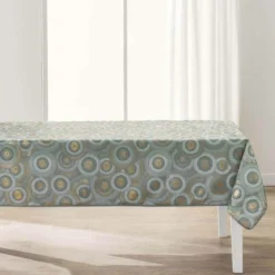 NAPPE 145X240CM POLYESTER IMPRIME METALLISE ECLIPSE SAUGE