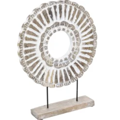 OBJET DECO BOIS ROND H.43CM