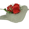 OISEAU CIMENT AVEC ROSES D22X10.5X12XH12CM