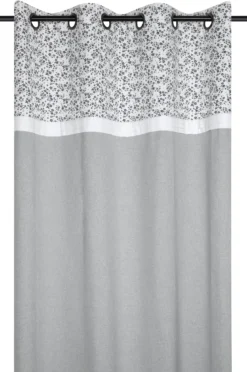 OMBELINE RIDEAU 140X260CM OEILLETS GRIS COTON RECYCLE