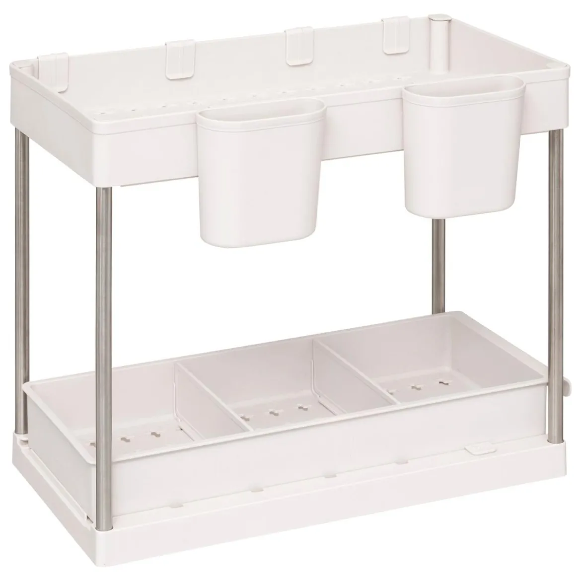 ORGANISEUR COULISSANT 2 NIVEAUX BEIGE D.21.5X40.7X34CM