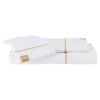 PACK 3 PIECES GANT SERVIETTES 50X90CM 70X130CM BLANC OR