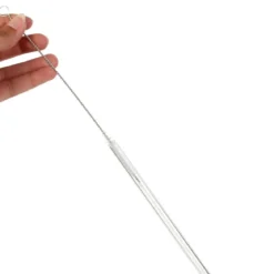 PAILLE TRANSPARENTE EN VERRE X4 AVEC GOUPILLON