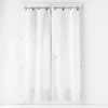 PAIRE DROITE ANNEAUX 70X200CM VOILE TISSE LINKA BLANC