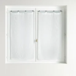PAIRE DROITE OEILLET PLASTIQUE 60X120CM VOILE DAVINA