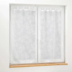 PAIRE DROITE PASSANTS 60X120CM VOILE TISSE KARLA BLANC