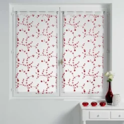 PAIRE DROITE PASSANTS 2X60X120CM PETITE FLEUR BLANC ROUGE