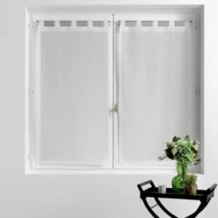 PAIRE DROITE PASSANTS 2X60X90CM POMPONS POMPONELLA BLANC