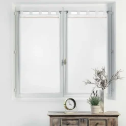 PAIRE DROITE PASSANTS 2X60X120CM VOILE CAMILLA BLANC