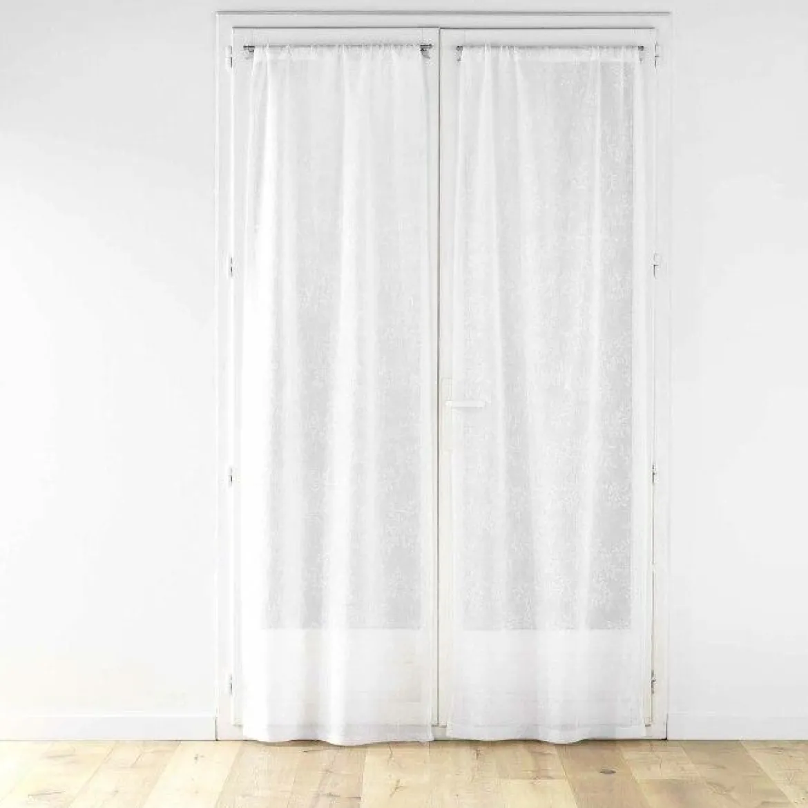 PAIRE DROITE PASSE TRINGLE 70X200CM VOILE KARLA BLANC