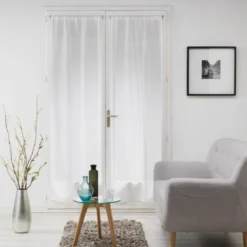 PAIRE DROITE PASSE TRINGLE 70X200CM MILZA BLANC