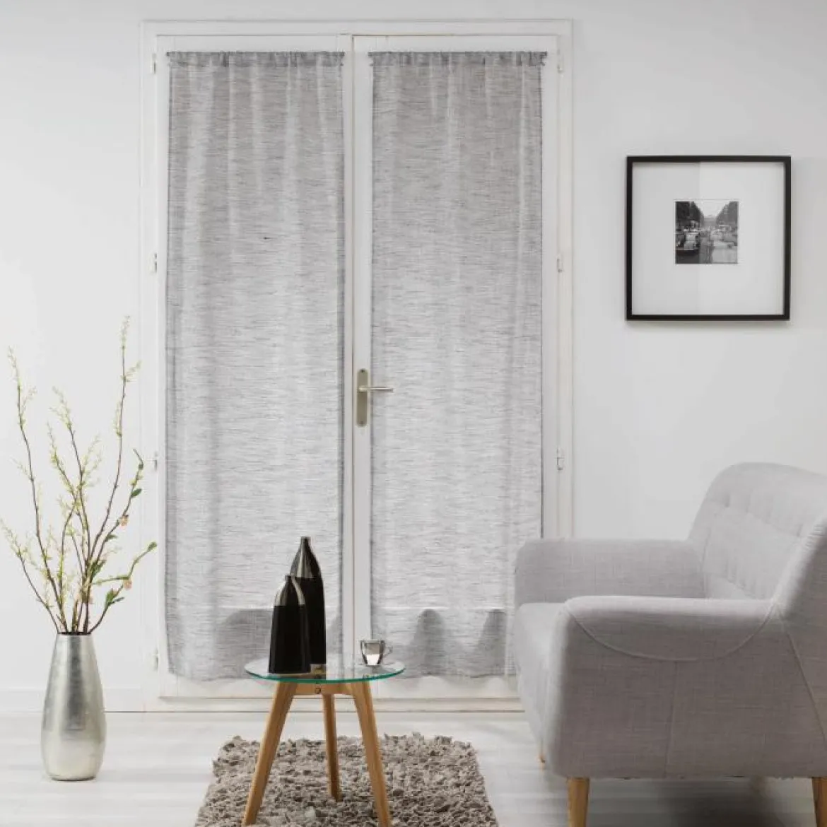 PAIRE DROITE PASSE TRINGLE 70X200CM MILZA ANTHRACITE