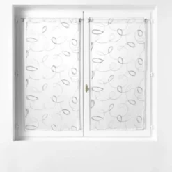 PAIRE DROITE PASSE TRINGLE 2X60X120CM BRODE HOOPS GRIS