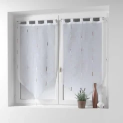 PAIRE POMPON PASSANTS 2X60X120CM CHENILLA NATUREL