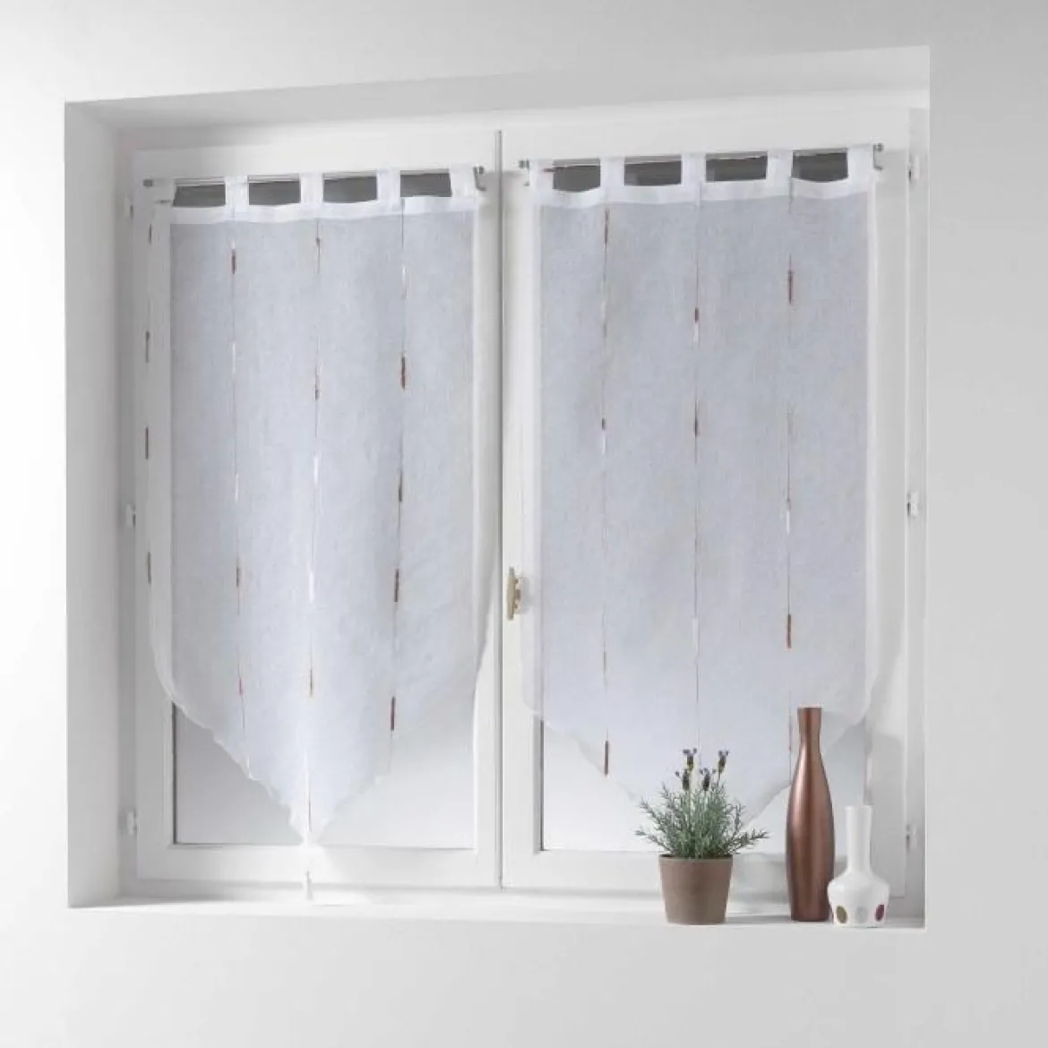 PAIRE POMPON PASSANTS 2X60X120CM CHENILLA NATUREL