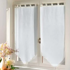 PAIRE POMPON PASSANTS 2X45X90CM LUMINEA BLANC