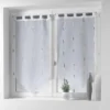 PAIRE POMPON PASSANTS 2X90X120CM VOILE CHENILLA GRIS
