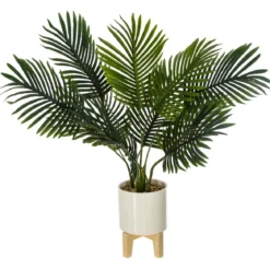 PALMIER CERAMIQUE PIED BOIS H.72CM