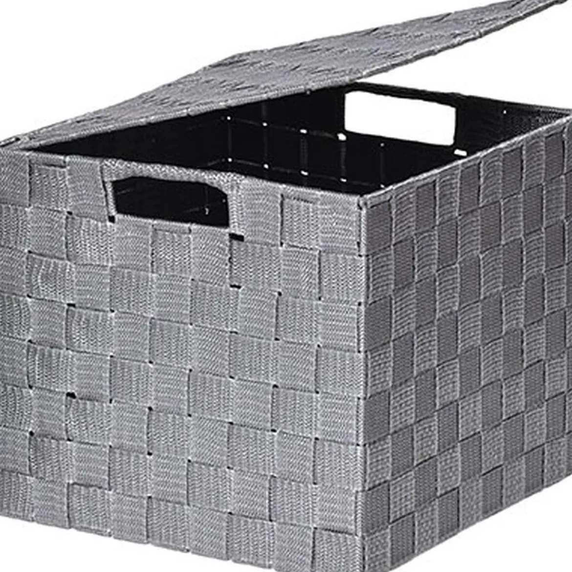 PANIER CARRE POLYESTER AVEC COUVERCLE GRIS TAILLE L