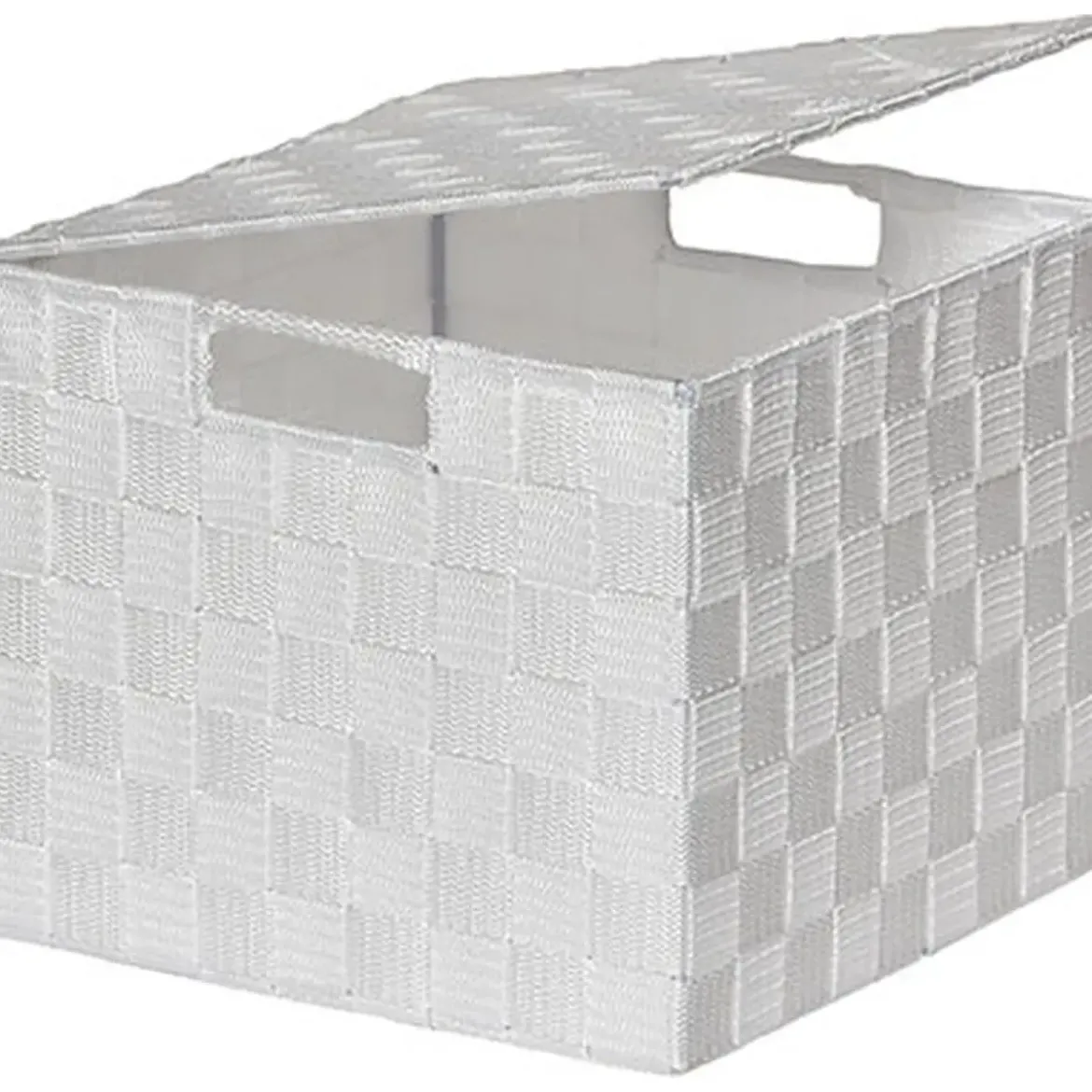 PANIER CARRE POLYESTER AVEC COUVERCLE BLANC TAILLE M